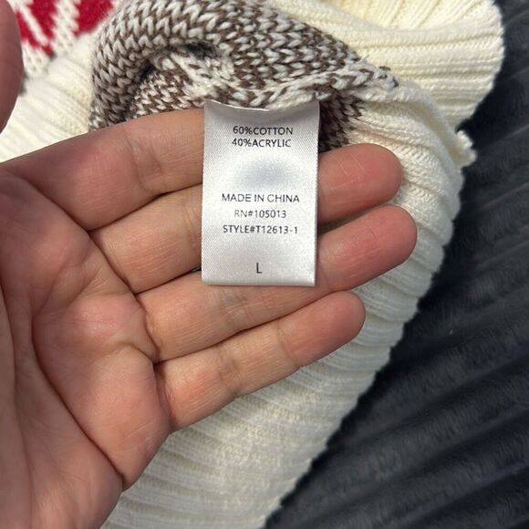 Andree Holiday Christmas Sweater - Ivory  Women’s Large - Picture 4 of 5